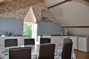 De keuken van het vakantieverblijf In de Vlaamse Ardennen